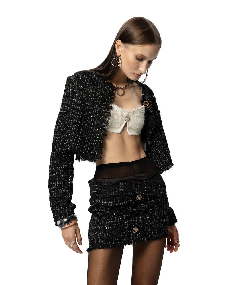 ASAP Tweed Skirt Black