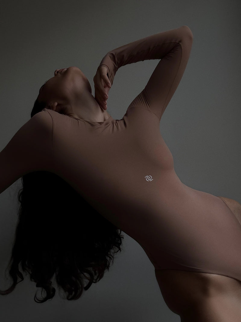Second Skin Long Sleeve Crew-Neck Bodysuit Nude