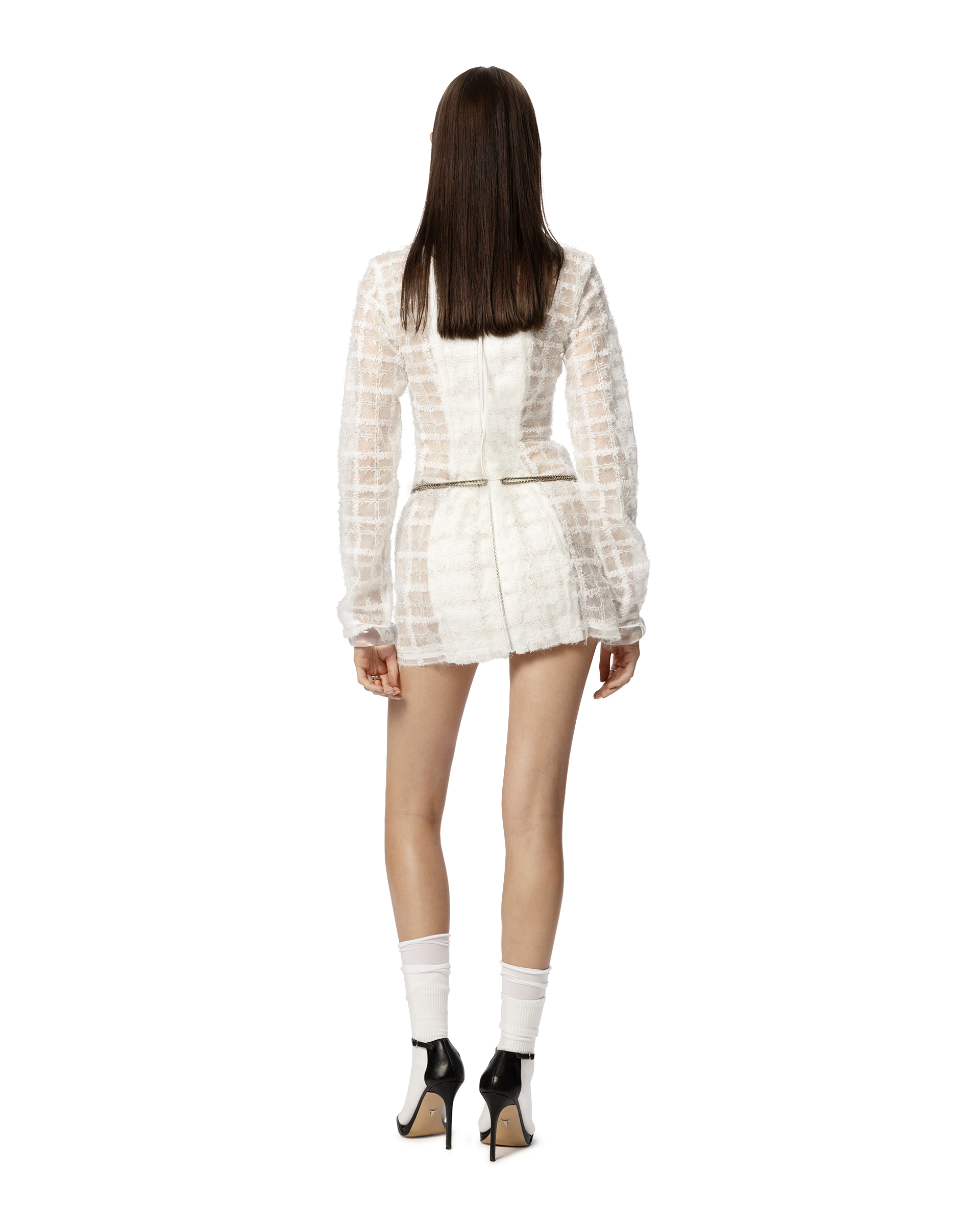 Executive Tweed Dress White