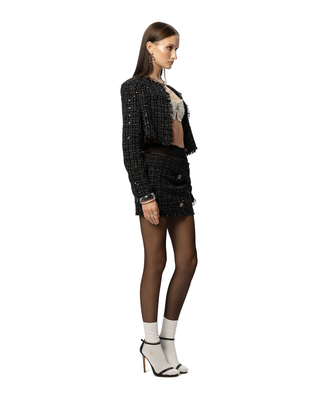 ASAP Tweed Skirt Black