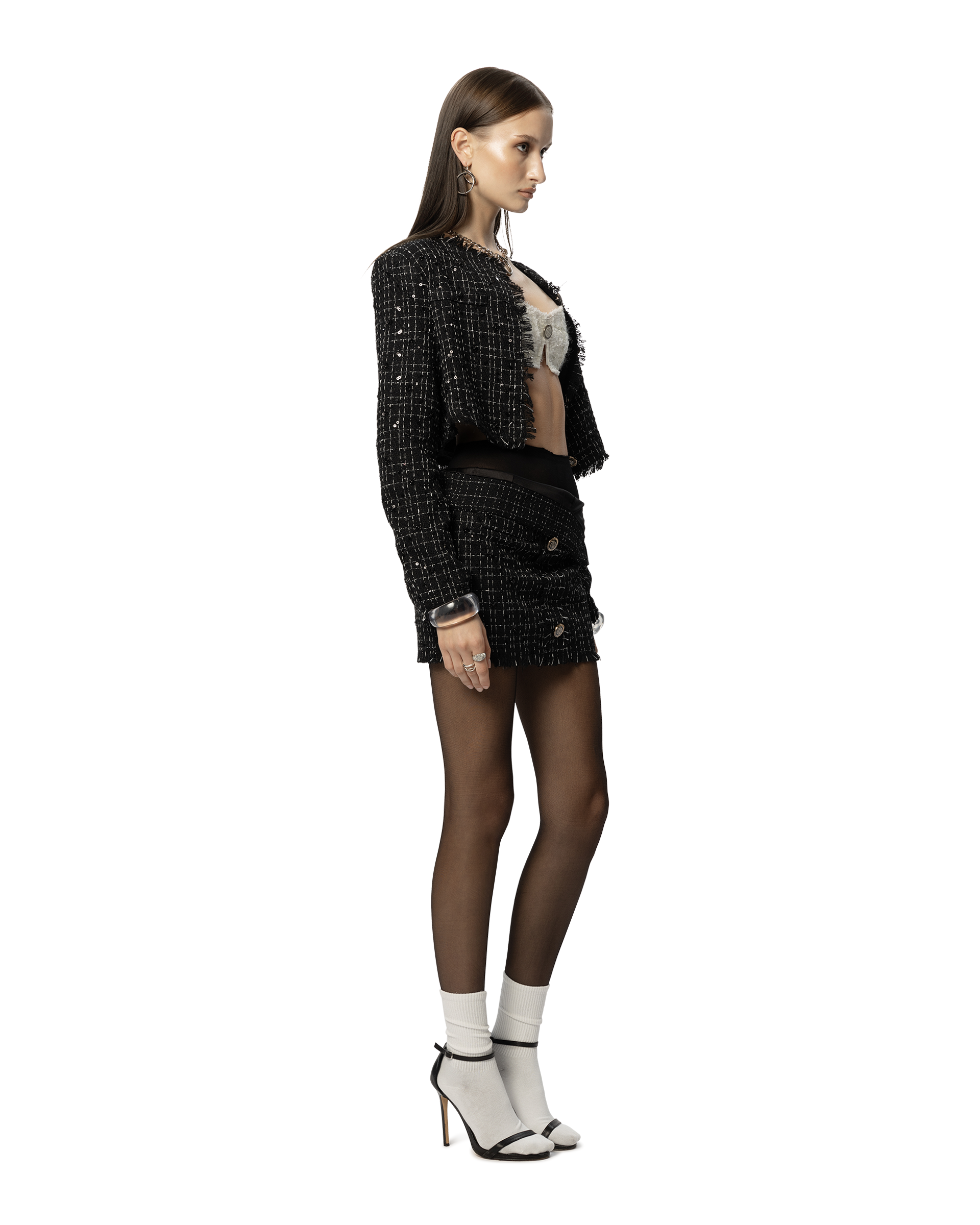 ASAP Tweed Skirt Black