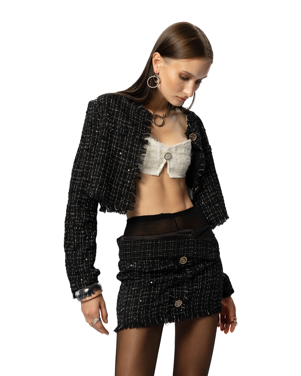 ASAP Tweed Skirt Black