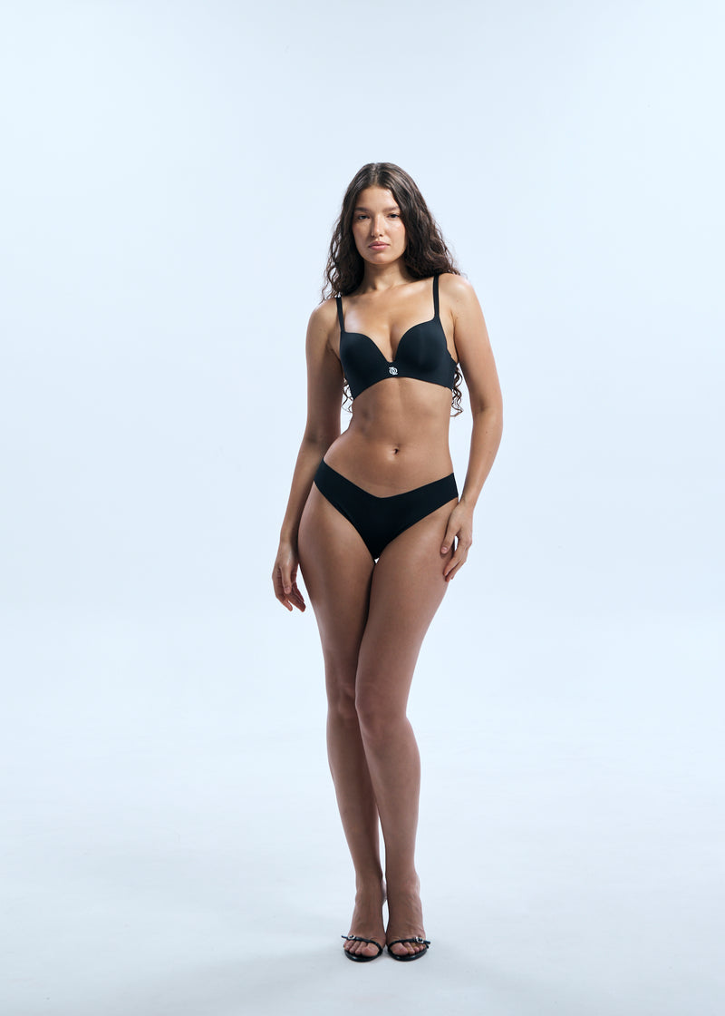 Second Skin Teardrop Push Up Bra Black