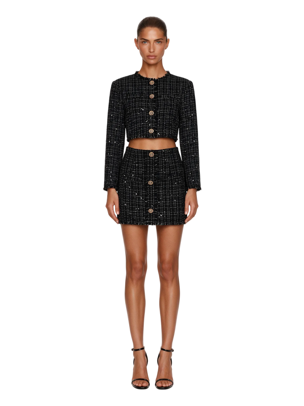 ASAP Tweed Skirt Black