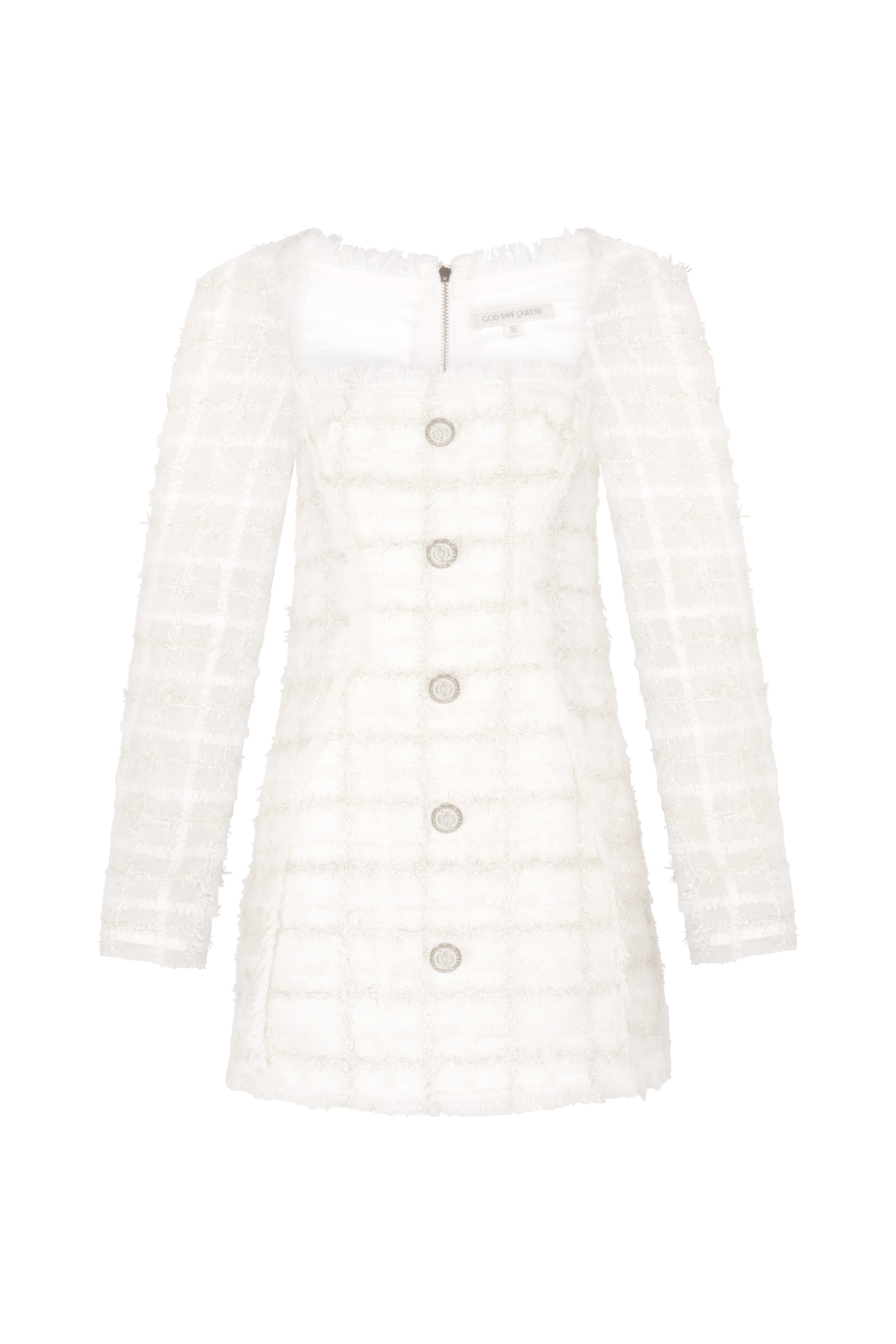 Executive Tweed Dress White