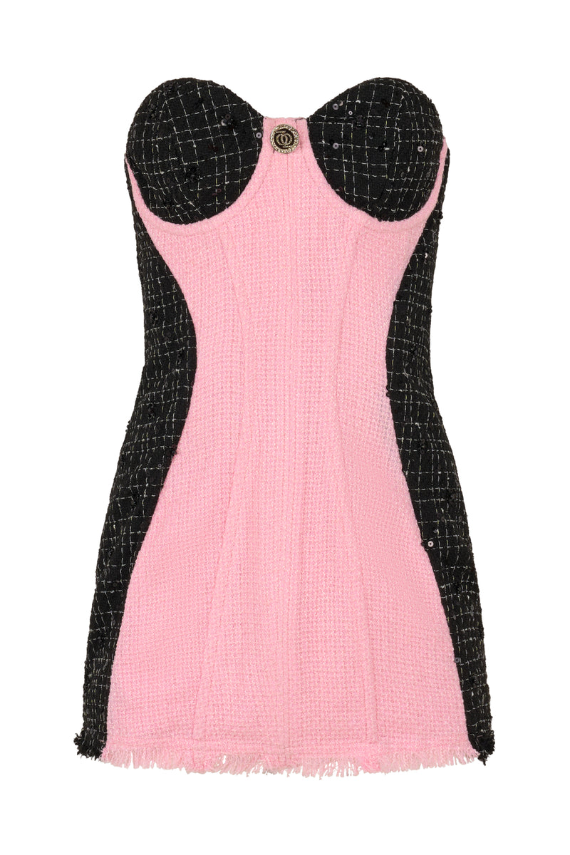 Out of Office Tweed Dress Pink