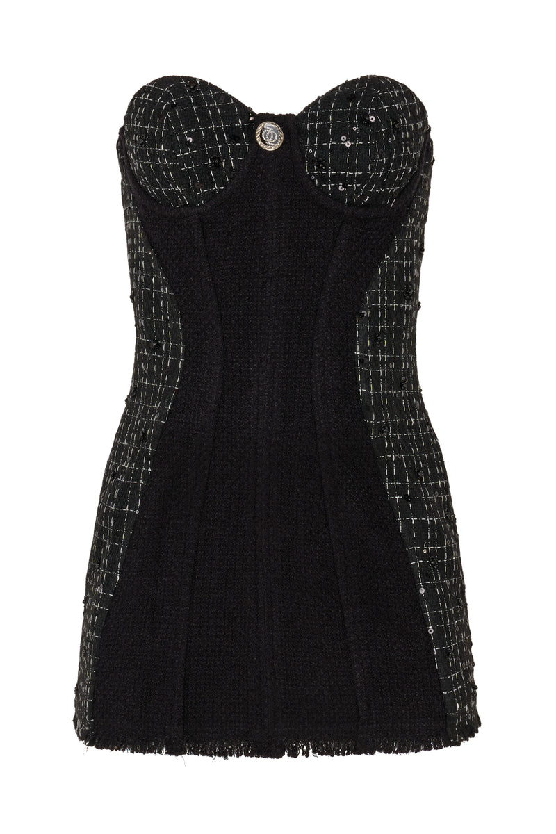 Out of Office Tweed Dress Black