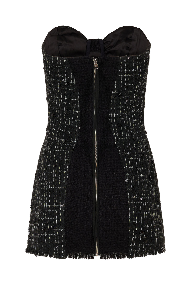Out of Office Tweed Dress Black
