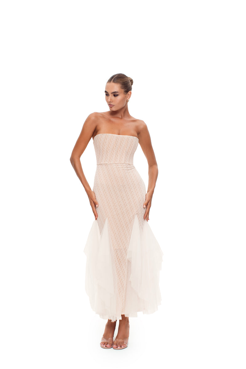 Alizee Strapless Dress White