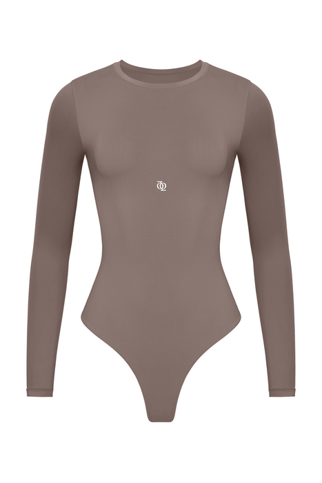 Second Skin Long Sleeve Crew-Neck Bodysuit Mushroom
