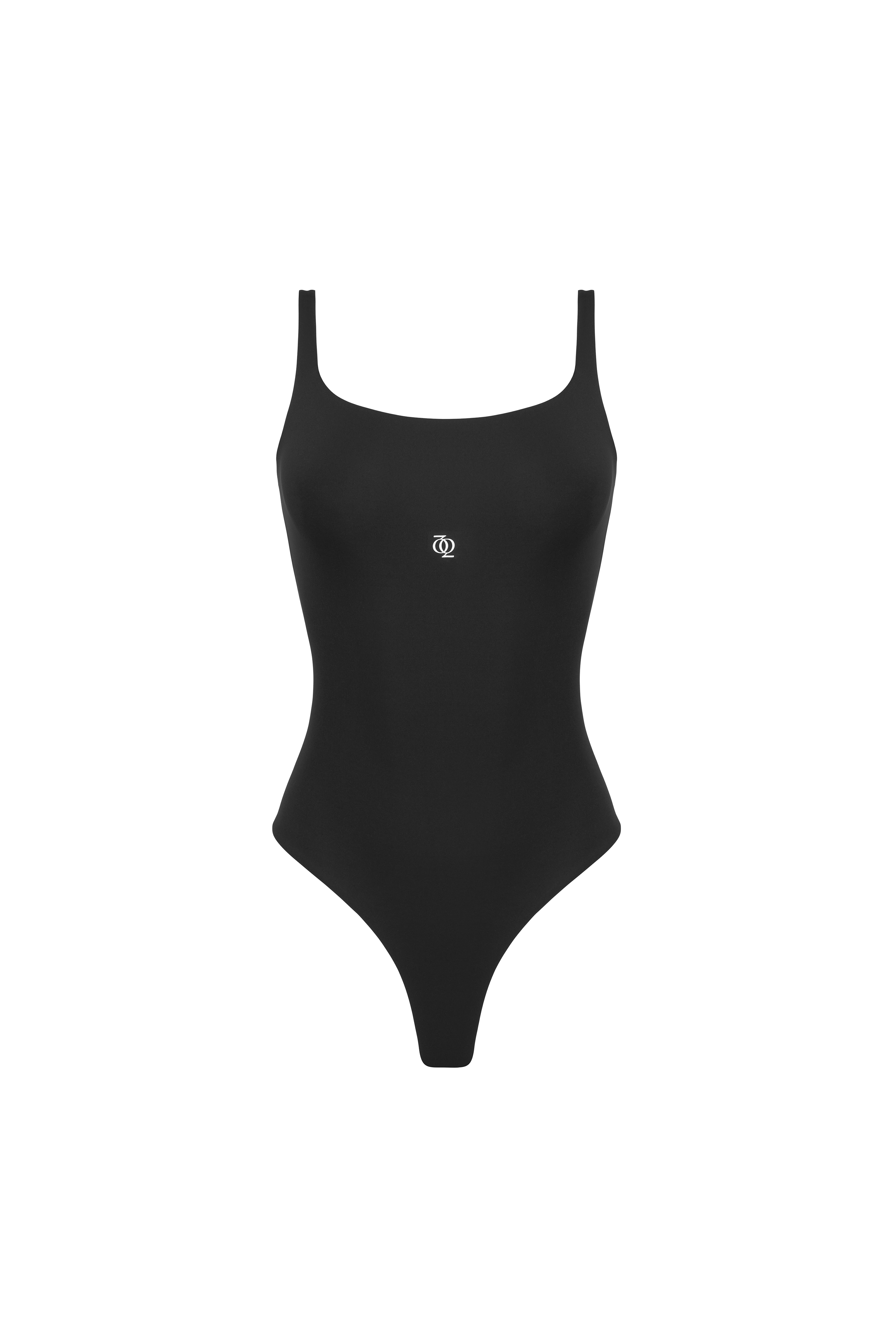 Second Skin Square-Neck Bodysuit Black