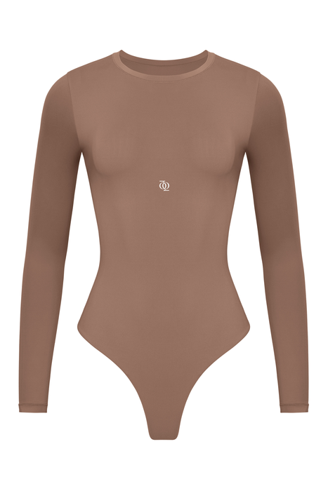 Second Skin Long Sleeve Crew-Neck Bodysuit Mushroom