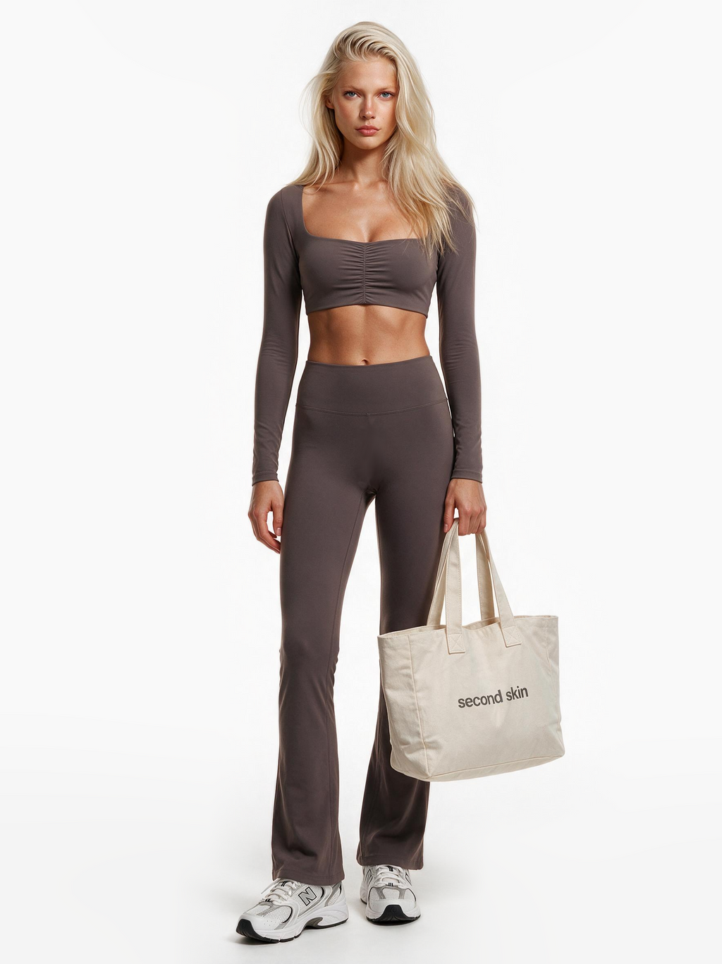 Second Skin Studio High-Waisted Bootcut Legging Mushroom