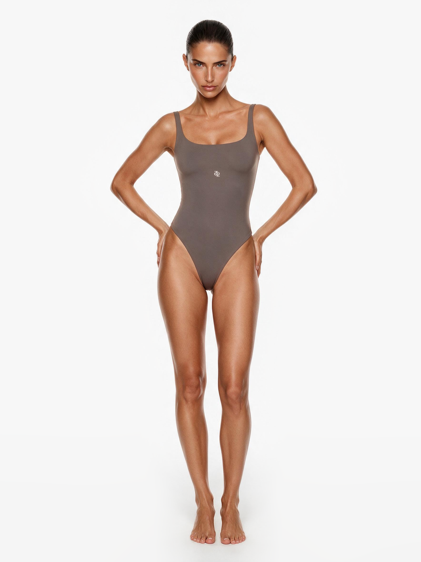 Second Skin Square-Neck Bodysuit Mushroom