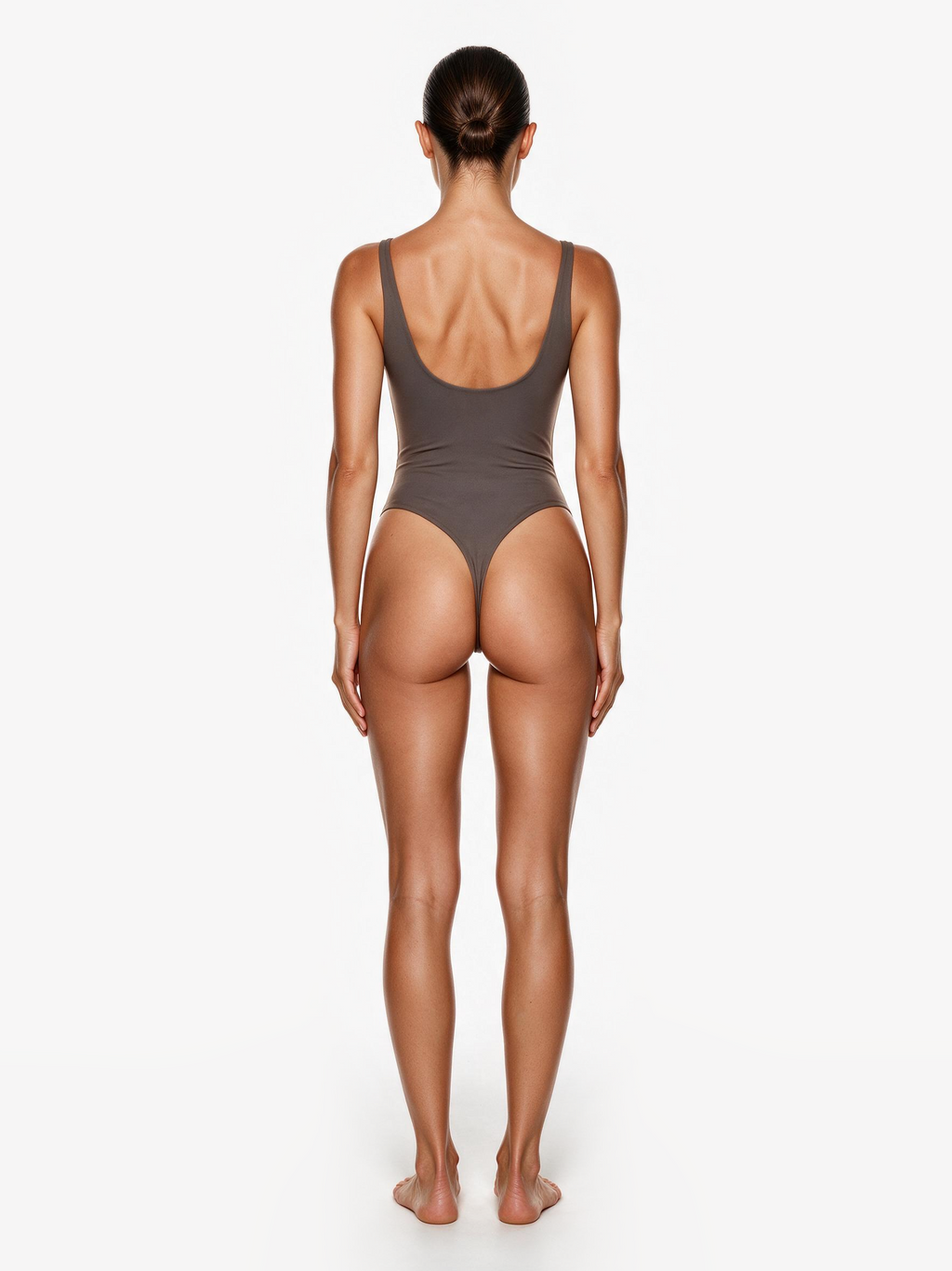 Second Skin Square-Neck Bodysuit Mushroom