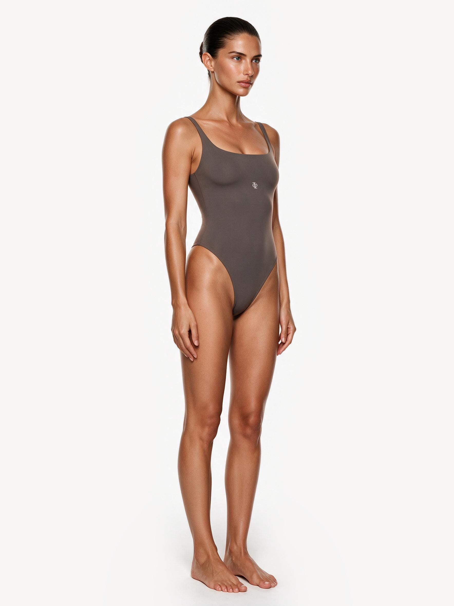 Second Skin Square-Neck Bodysuit Mushroom